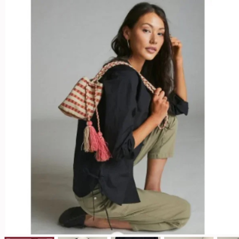 Mare mare collab with Anthropologie Henriette lace up tunic. NWOT . Retail‎ 120
